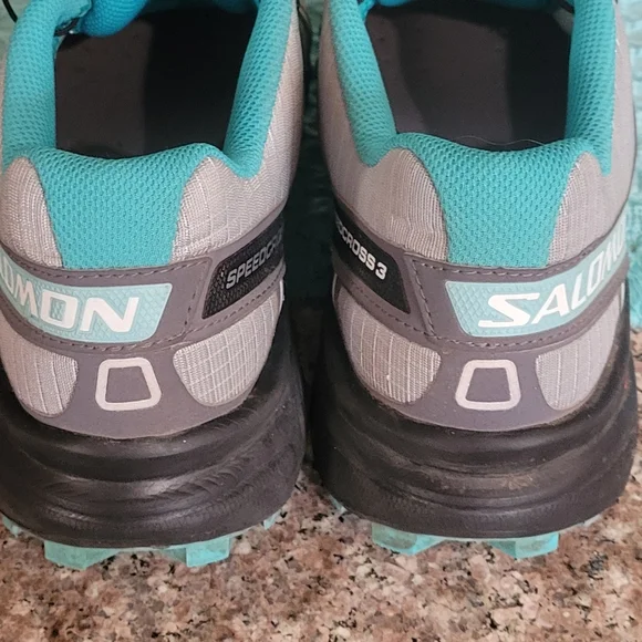 Salomon women's teal and gray speedcross 3 trail running sneakers, size 8.5 - Picture 4 of 7